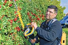 Patterson’s Gardening Services uses Helion Compact 2 with a battery backpack